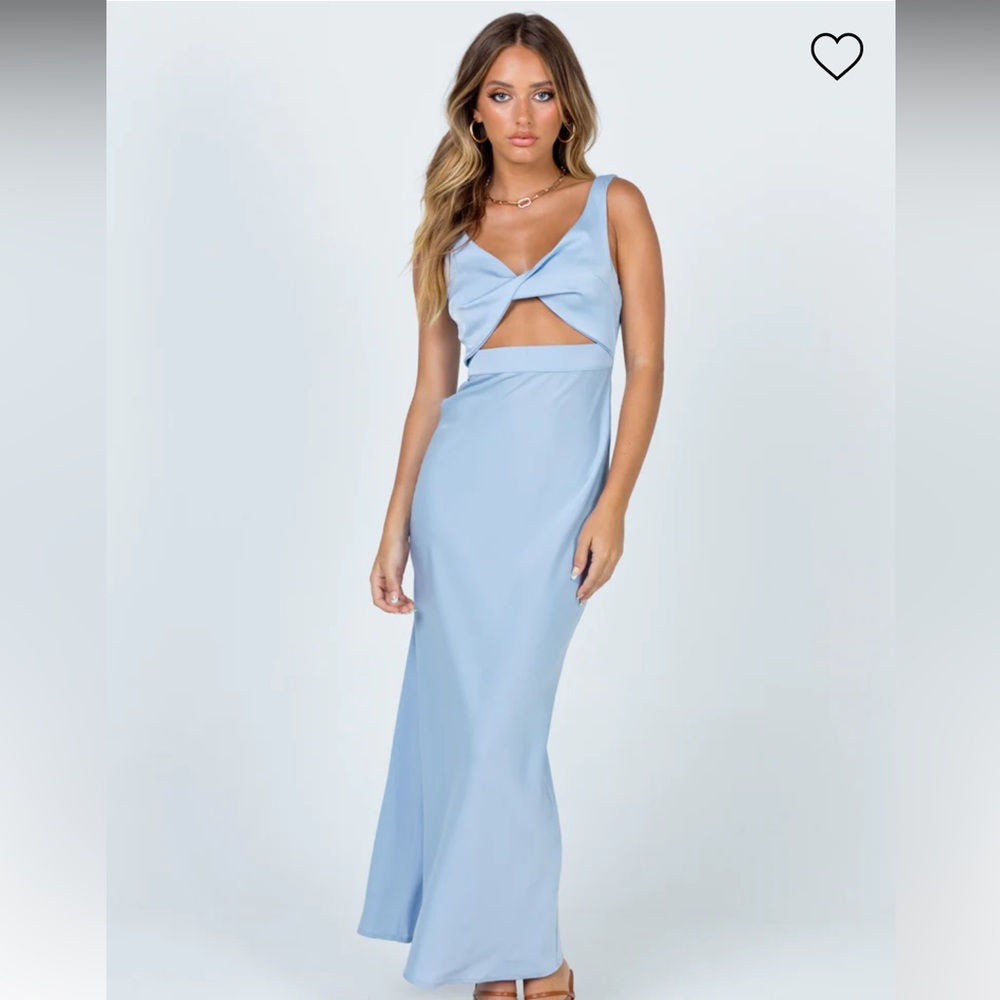 NWT Princess Polly Satin Baby Blue Dress (size US2)